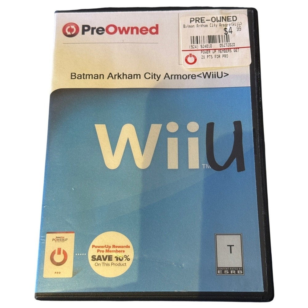 Batman Arkham City Armored Edition Nintendo Wii U Video Game‎ GameStop Case